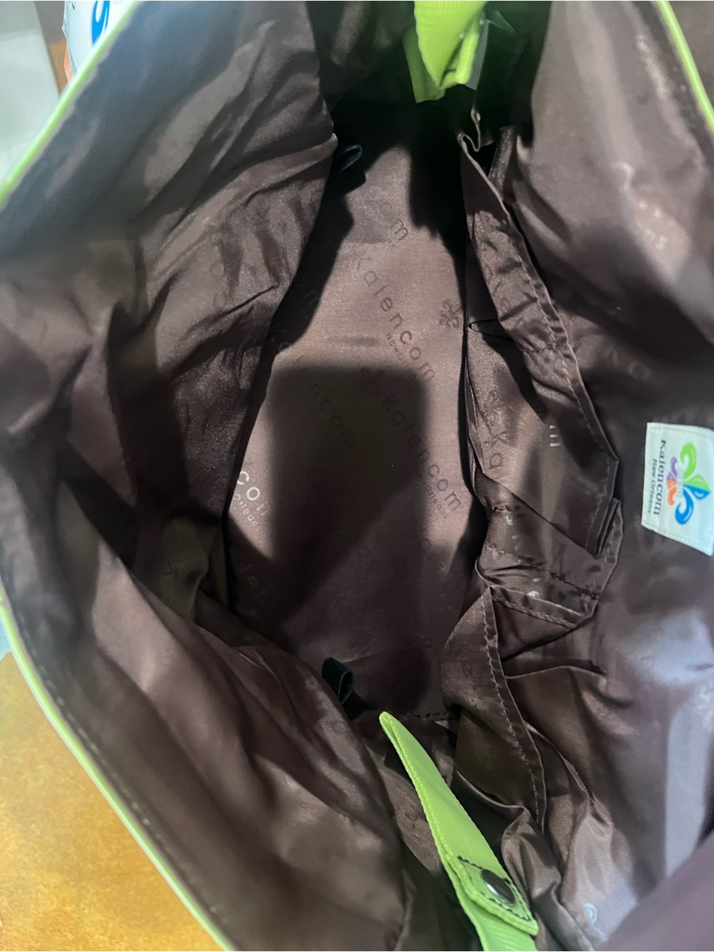 Shiny Lime Green lamenant Luxury  Diaper Bag with Buckle - Picture 9 of 9